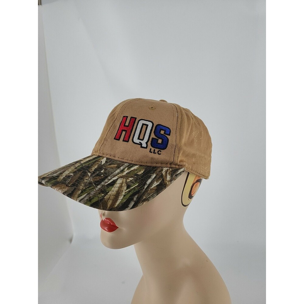 Big Mouth Bass Camo Strapback. HQS llc  brown / tan baseball cap